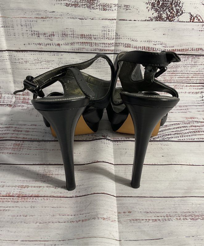 Women's Coach Slingback Black Front Logo Heels Size 9.5B