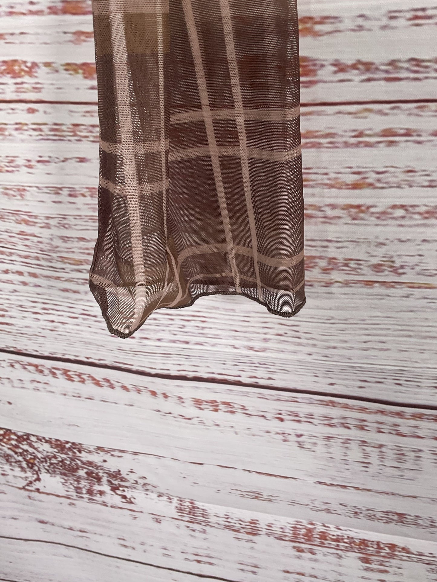 Commense Brown Plaid Sheer Long Sleeve - Size S
