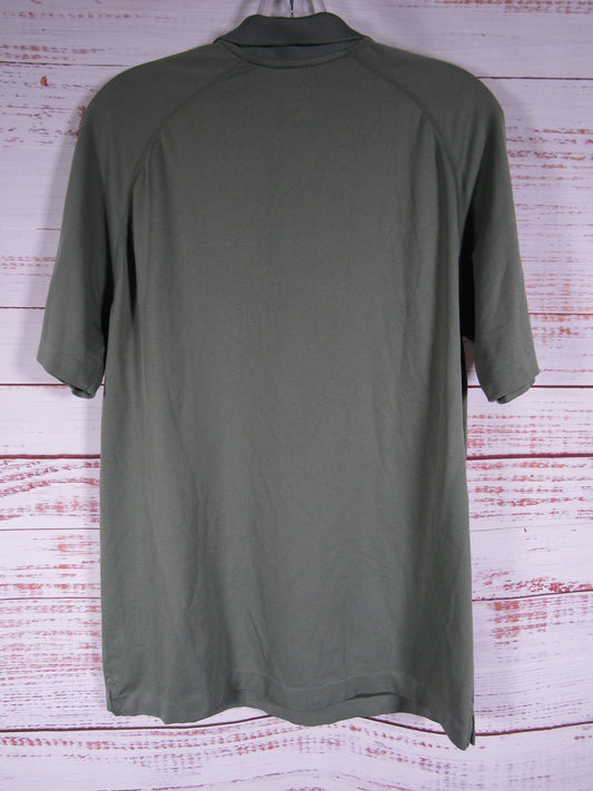 Fabletics The Training Day Polo Men's Smoke Green Polo Shirt Size L