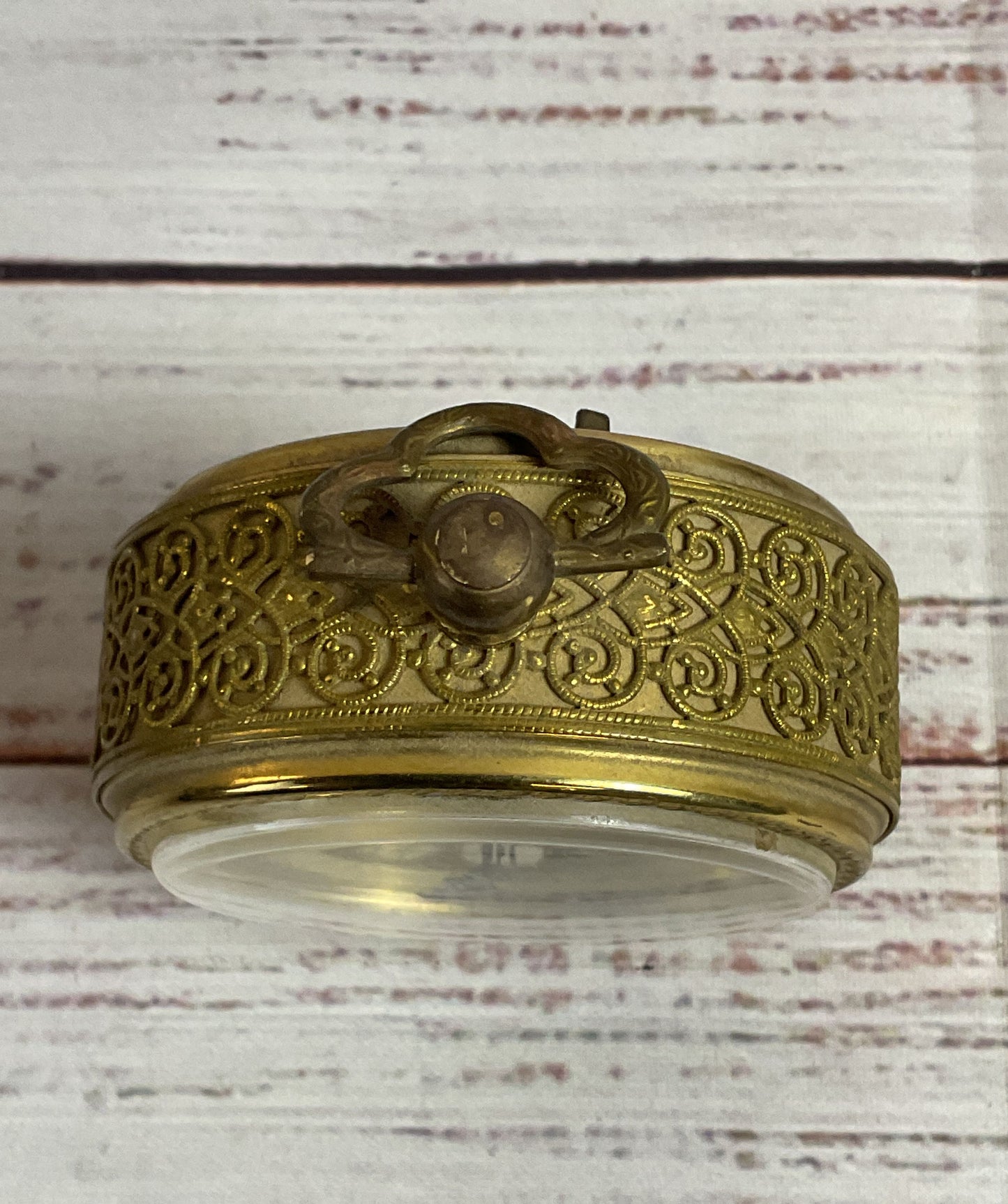 Vintage West Germany Ornate Gold Alarm Wind Up Clock *FOR PARTS*