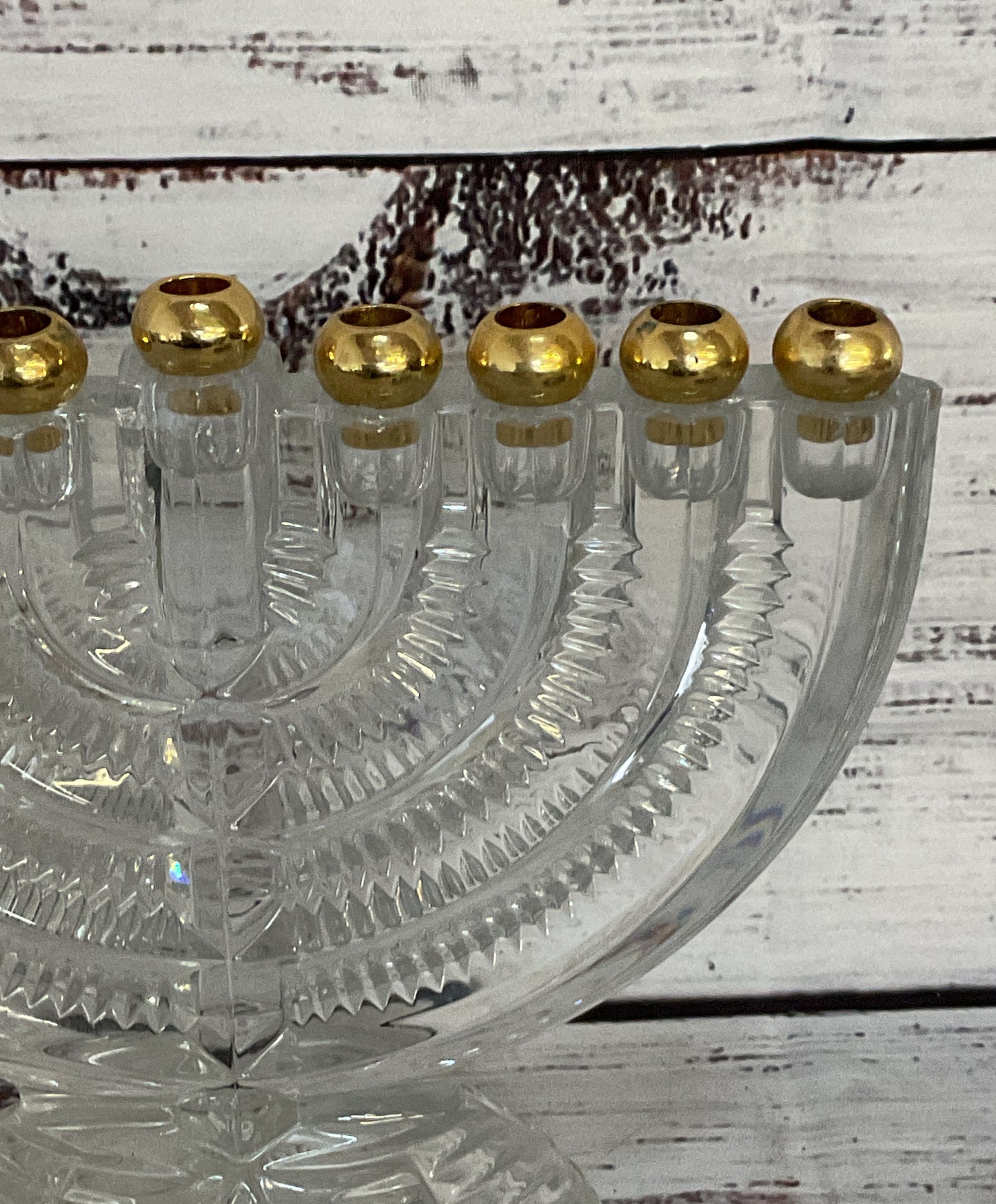 Godinger Crystal Candle Legends Hanukkah Menorah