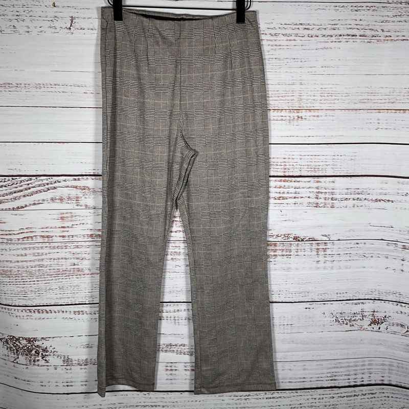 NWT FREE PEOPLE Women's Plaid Elastic Waist Pants- SZ 12
