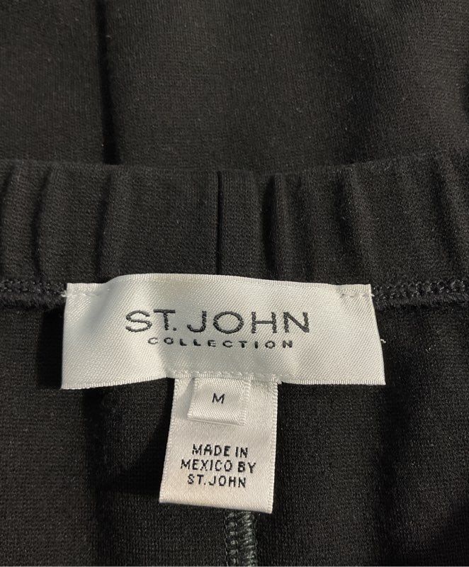 St. John Collection Women's Viscose Blend Black Pencil Skirt Size M