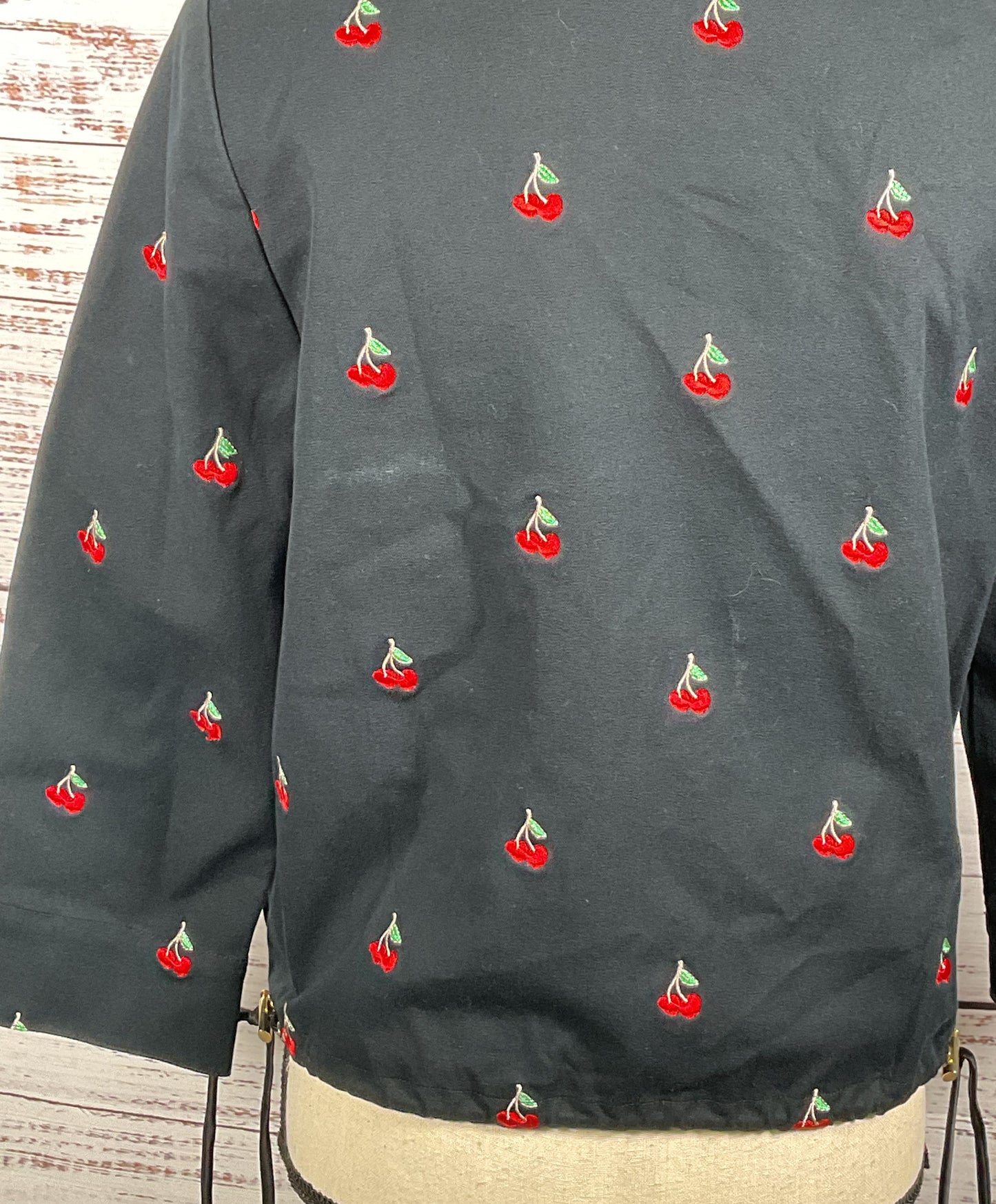 St. John Sport Embroidered Cherries So Cherry Zip Jacket Multicolor M