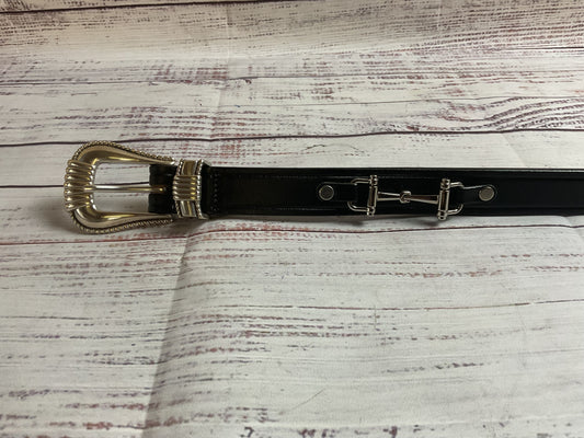 Tory Black English Bridle Leather Belt - Size 28