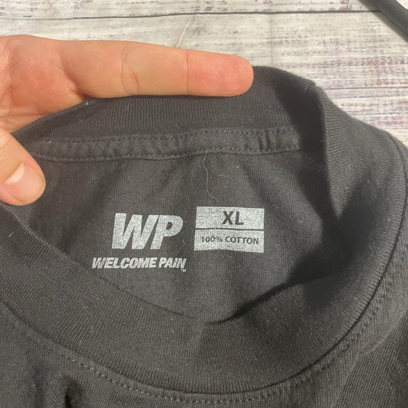 Welcome Pain Black Cotton Oversized Gym Streetwear Gun Club T-shirt Men's sz XL