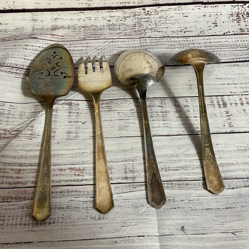 Oneida Simeon L & George H Rogers "Jasmine" Silverplate X-TRA 4pc Serving Pieces
