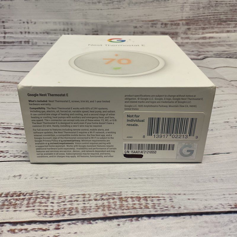 Google Nest Thermostat E Smart Programmable Thermostat T4000es Untested
