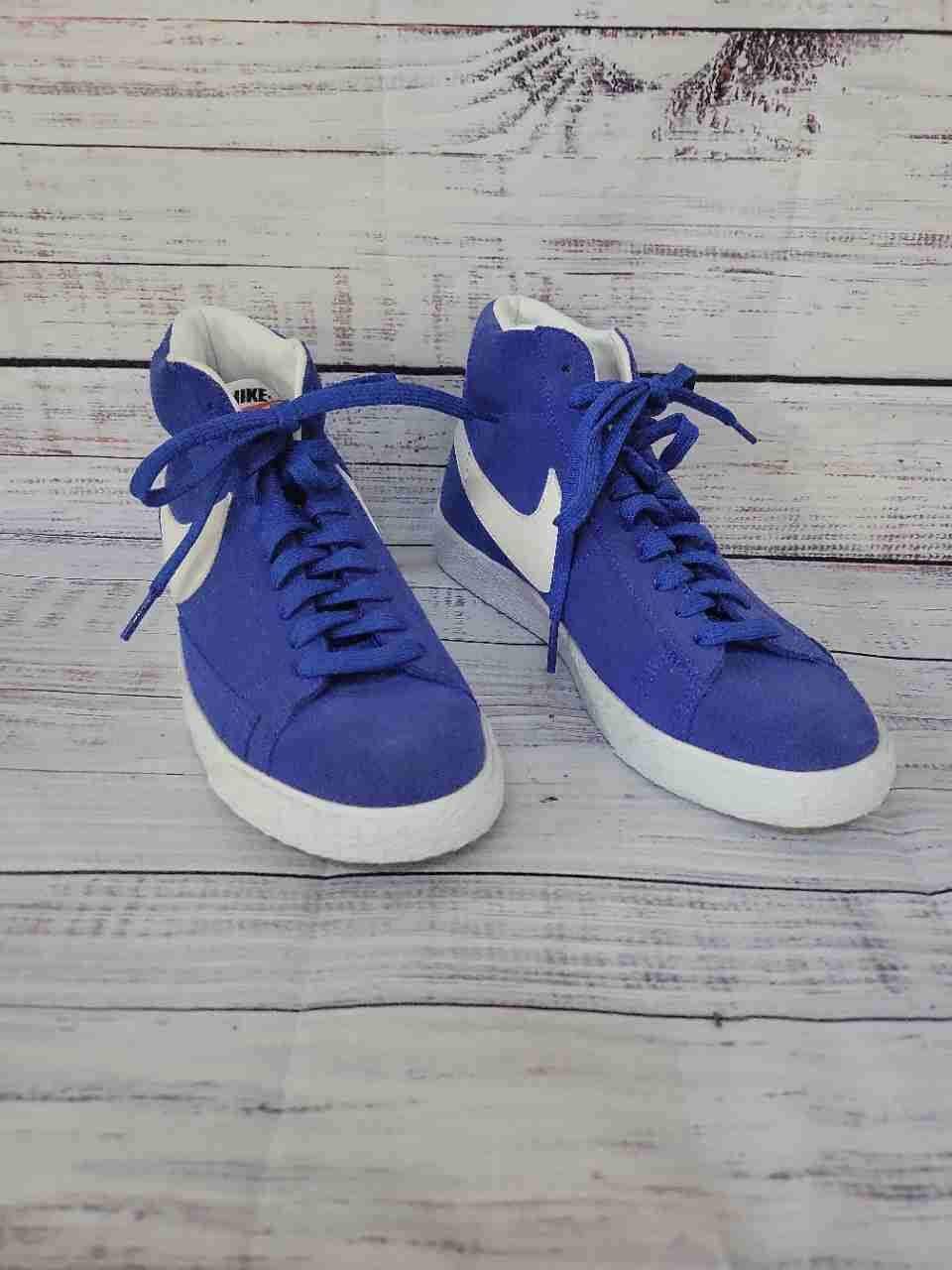 Women's Nike Blazer High Top Swoosh Royal Blue Sneaker Size 8.5