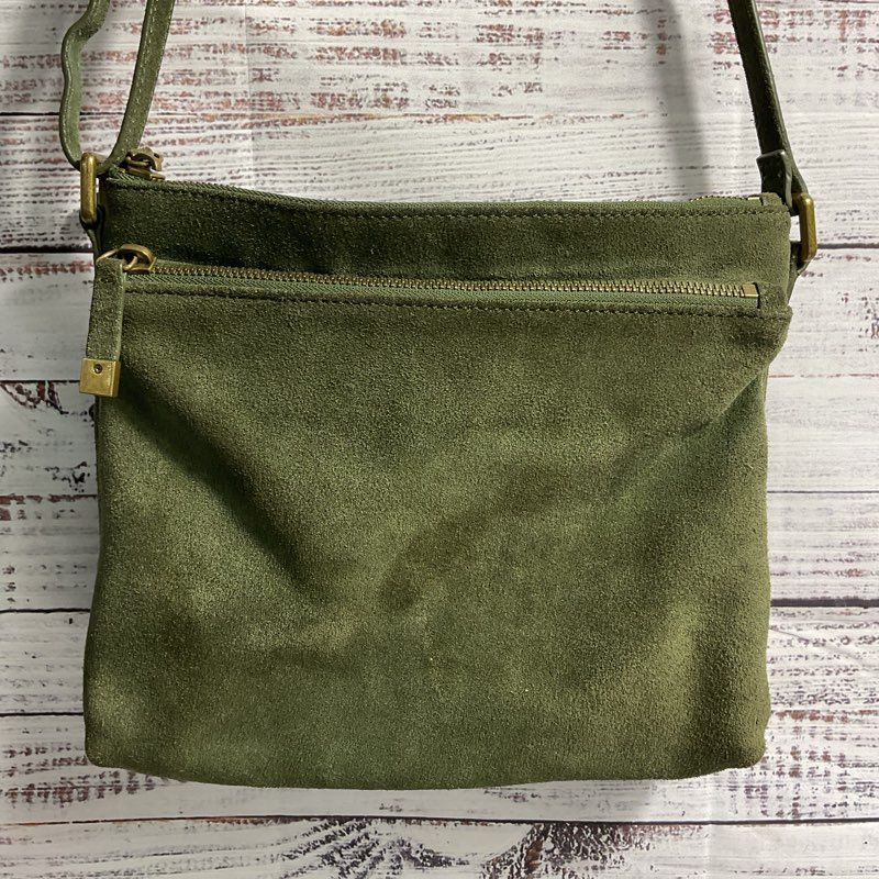 Margot New York Green Suede Crossbody Shoulder Bag Purse