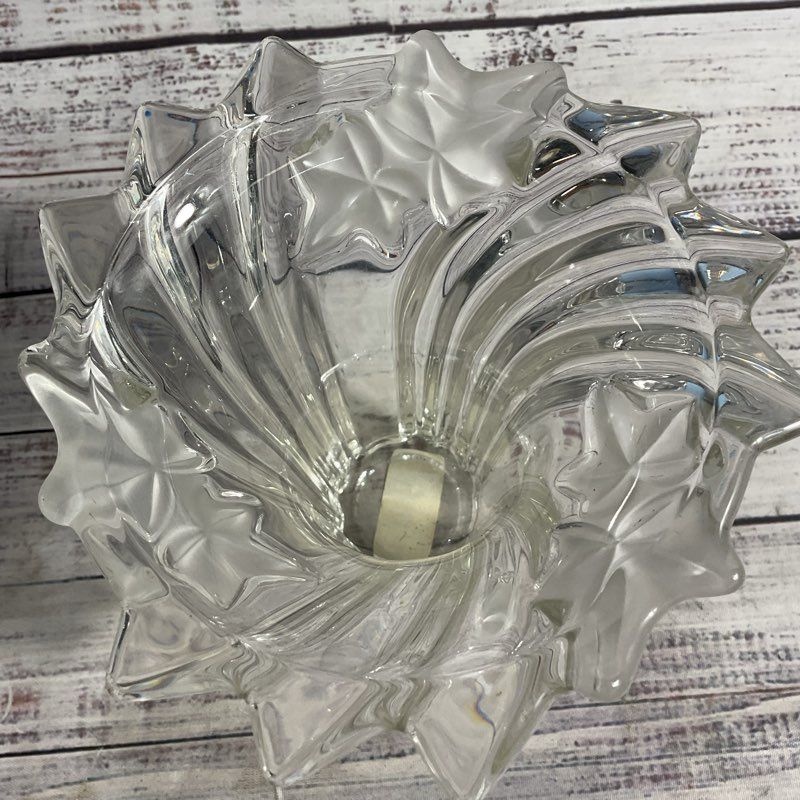 Mikasa Crystal Frosted Swirl Parisian Ivy Vase 6.25” Made In Germany