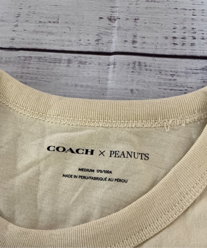 Men's Coach x Peanuts Beige T-shirt Size M Retail $178 EXCELLENT CONDITION!!