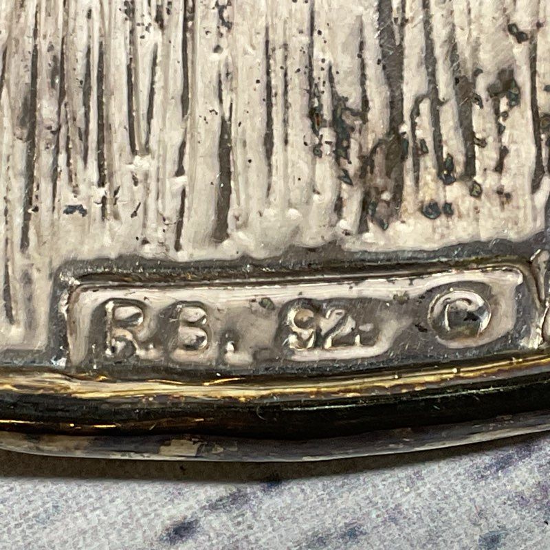 VTG. R.B. RUTH BLOCH Sterling Silver 2.75" Face Brooch- 26.46g