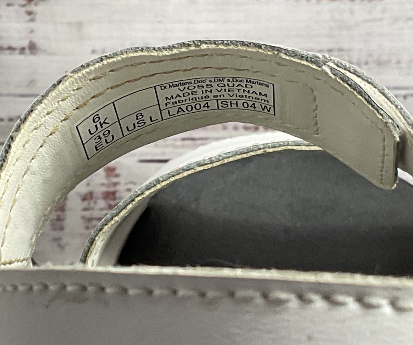 Dr. Martens Voss Quad Leather Strap Platform Sandals White Size 10