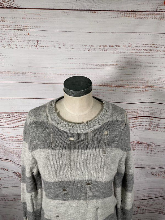 IRO Jeans Women's Stys Distressed Wool Striped Pullover Sweater Size S