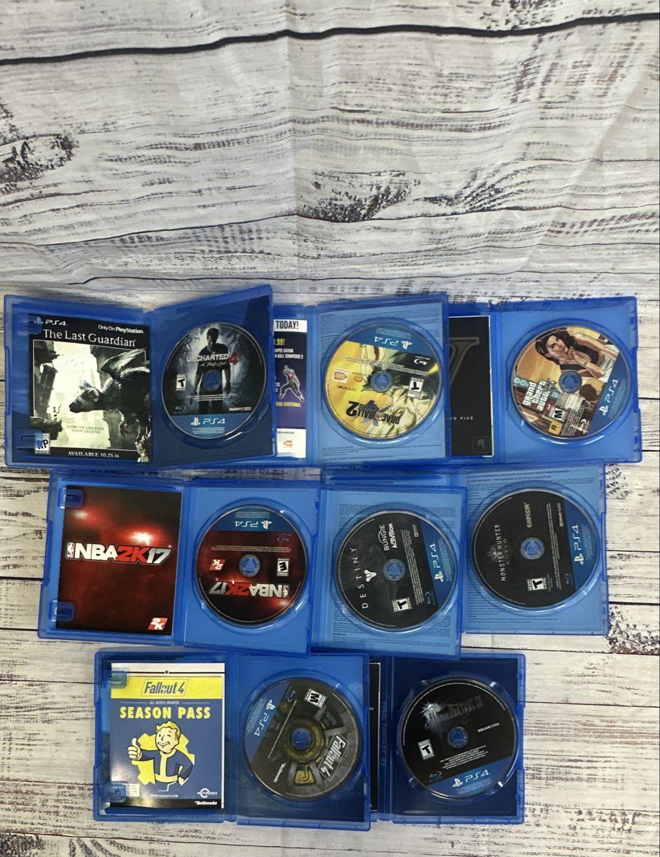 Sony Playstation 4- 8 game lot- Final Fantasy XV, Fallout 4, GTA 5, NBA 2K17