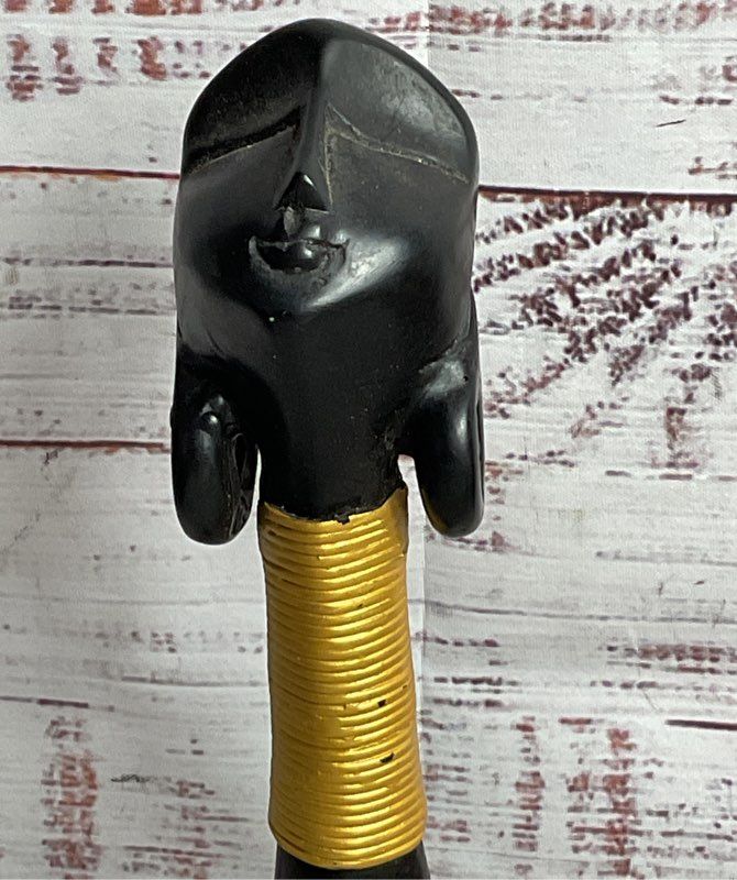Padaung Kayrn Kariang Wooden 7.75" Long Neck Art Figurine Black