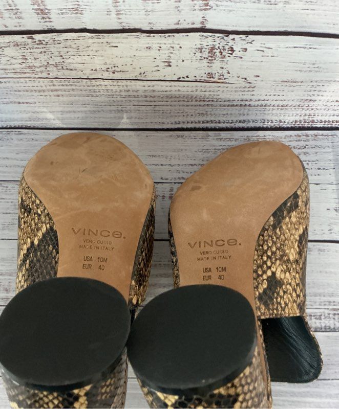 Women's Vince Black/beige Snake Print Sandal Size 10