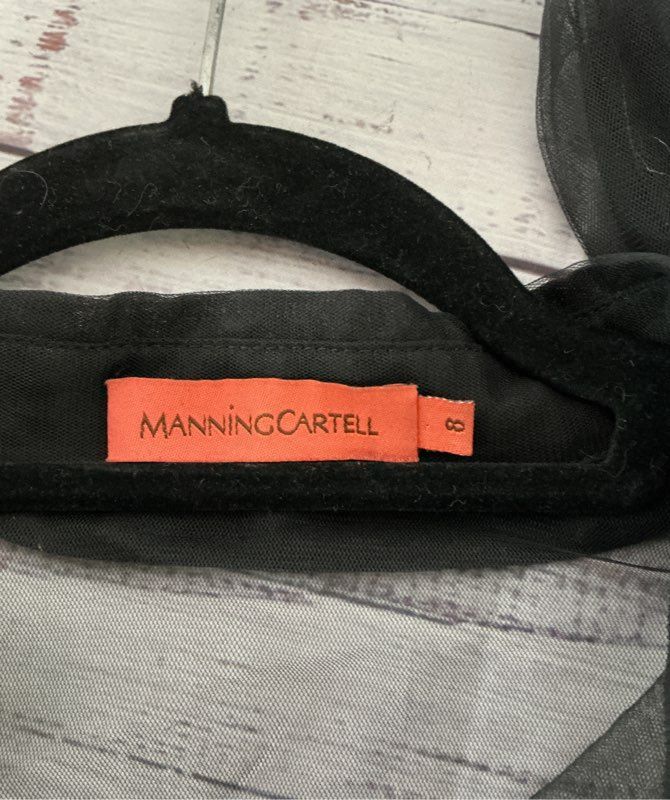 Women's Manning Cartell Black Sheer Cropped Blouse Size 8 Retail $249