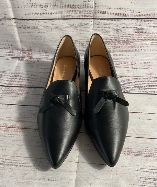 Cole Haan Women's Black Leather Viola Skimmer Flat W27673 Size 6B