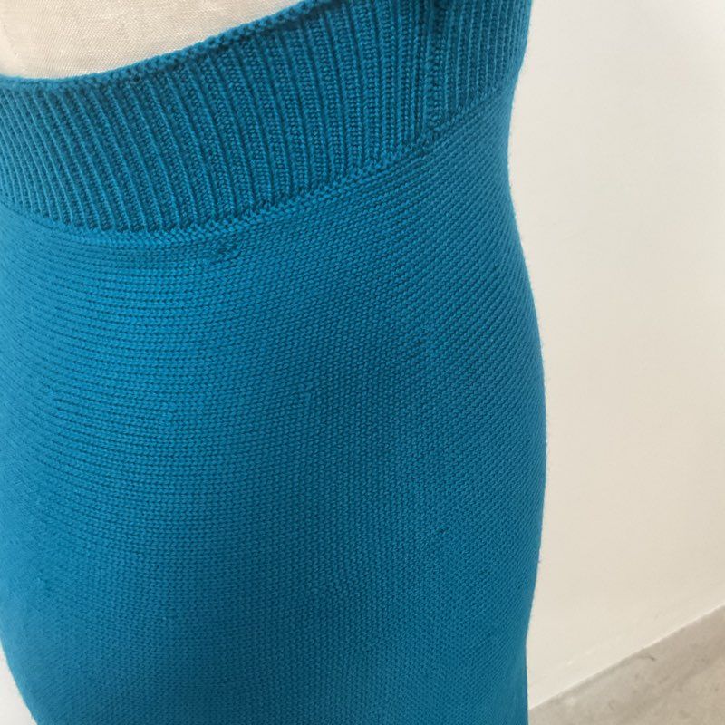 Victor Glemaud Cross Back Blue Knit Wool Dress - Size S New W/ Defect