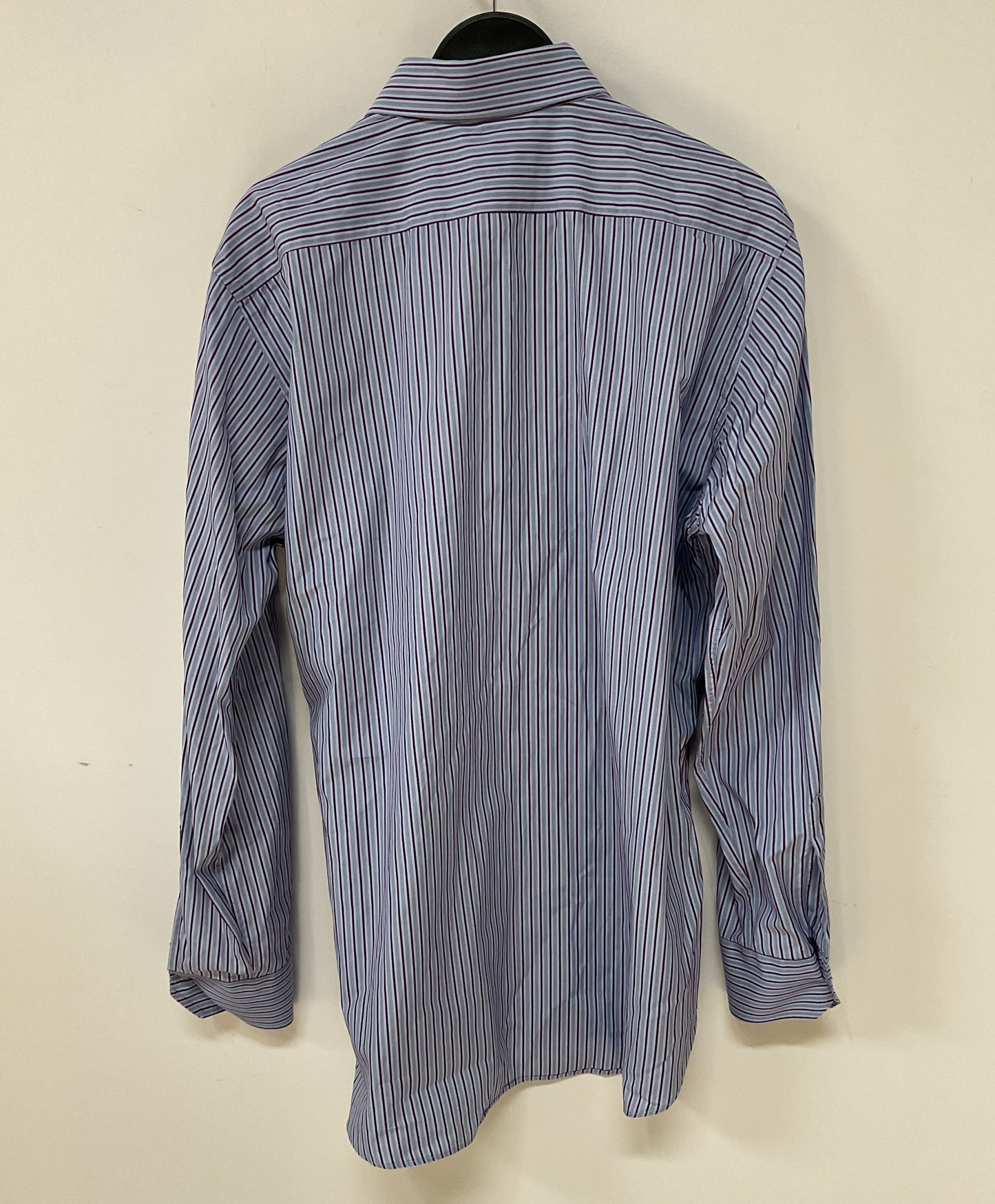 Etro Men's Blue Purple Striped Button Down Shirt Size 42 Made in Italy