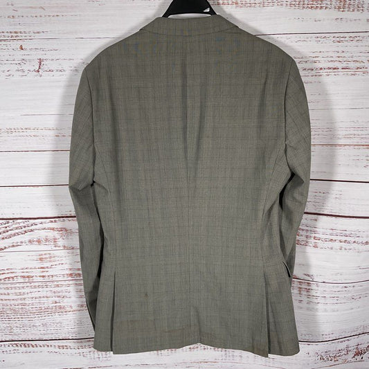 John Varvatos Gray Plaid 2 Button Blazer Suit Jacket - Size 40R *DAMAGED*