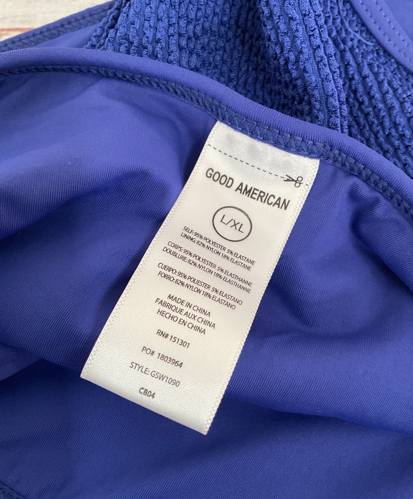 Good American Women's Capri Blue Bikini Bottoms Size L / XL