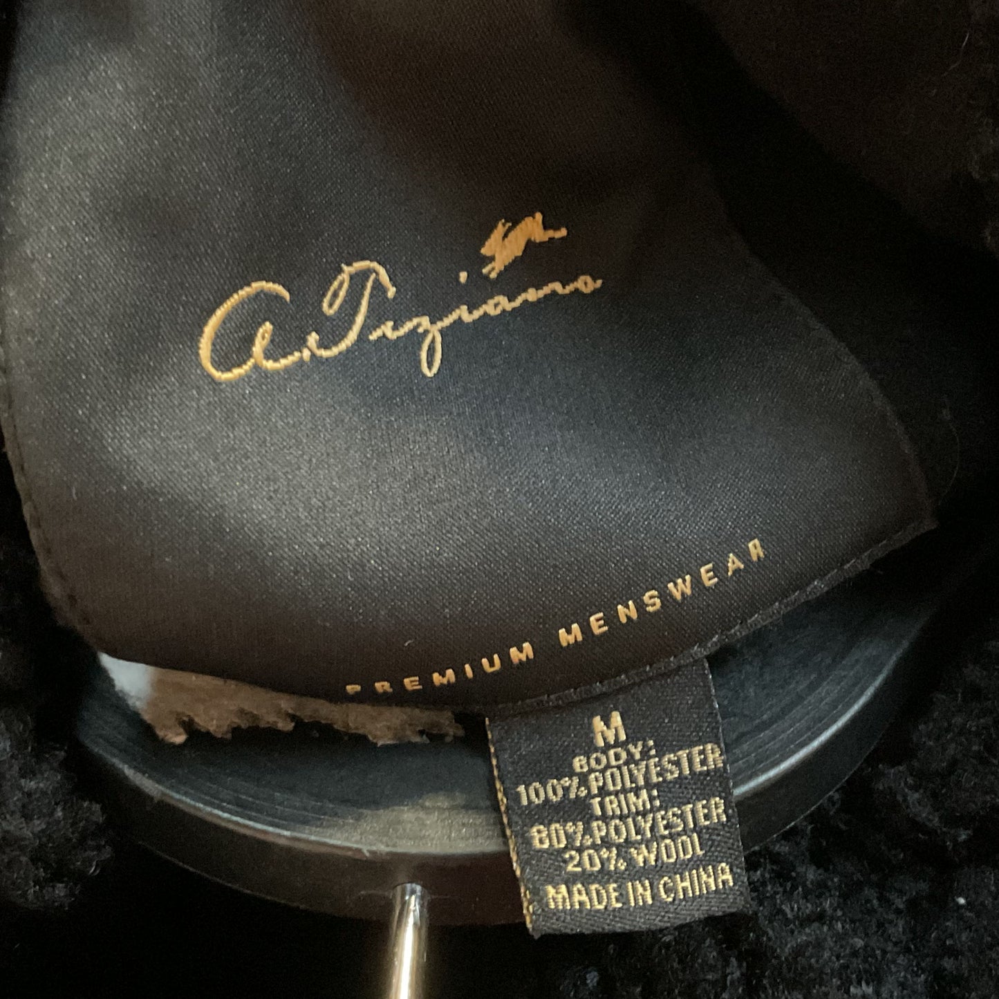 A. TIZIANO Men's Black Gray Tweed Zip Up Jacket- SZ M