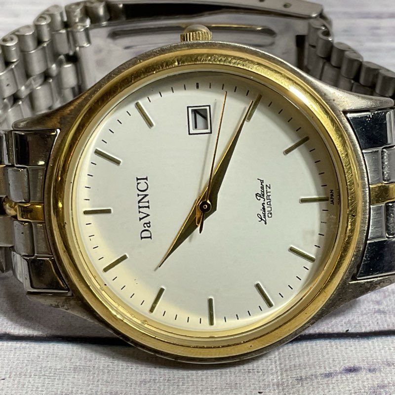 DAVINCI LUCIAN PICCARD Men's Two Tone Date Watch- 7.25"