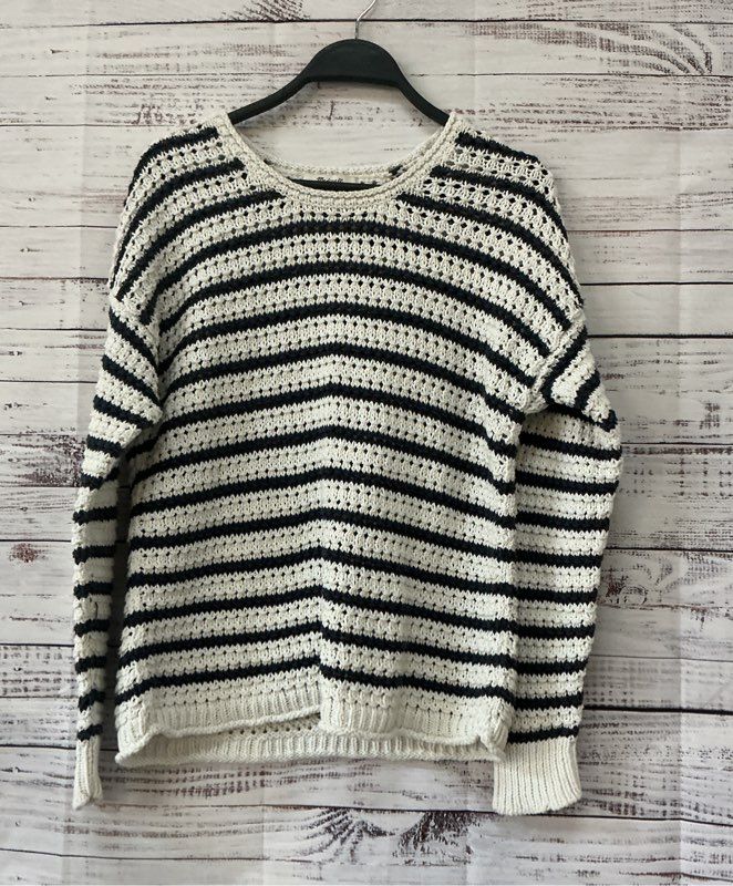 Women's Madewell Navy & White Striped Sweater Size S