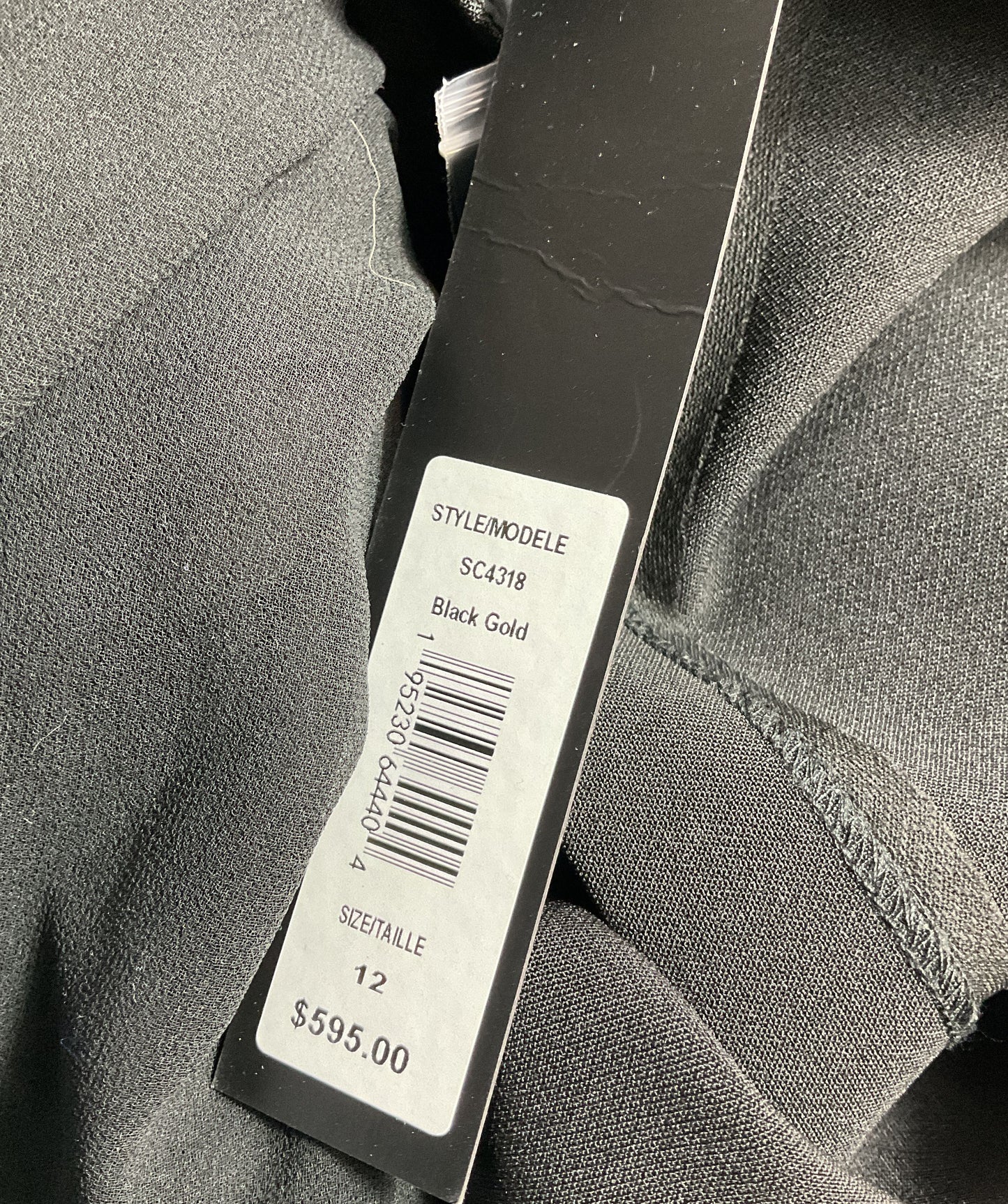 Badgley Mischka Metallic-Cuff Puff-Sleeve Cocktail Dress Black