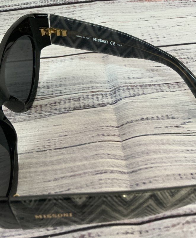 Women's Missoni Black Zig Zag/Chevron Cat Eye Sunglasses