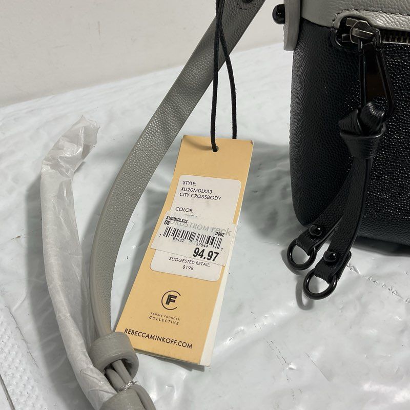 NWT Rebecca Minkoff Black & Gray City Crossbody Purse Bag