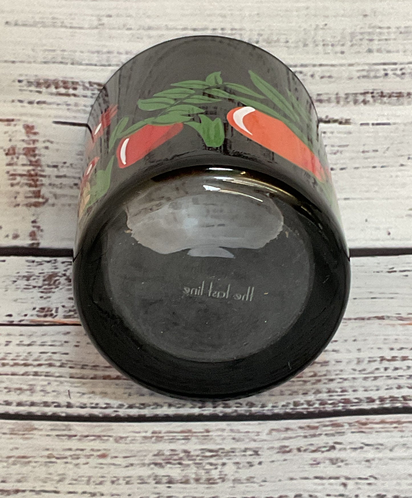 The Last Line Mushroom Hand Painted Lot of 2 Drinking Glasses Multicolor