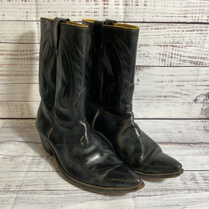 SIETE LEGUAS Men's Black Mid Calf Boots- SZ 8