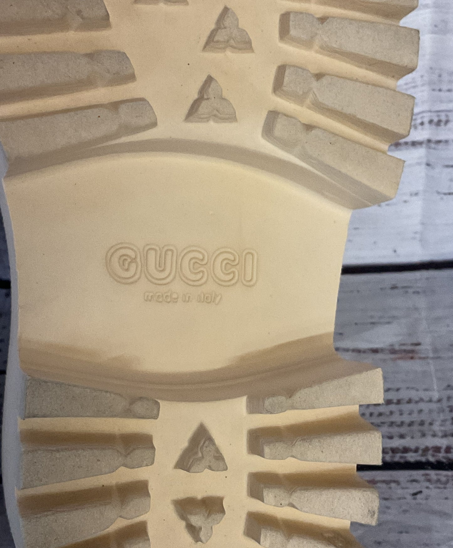 Gucci Rubber Logo Platform Mule Sandals Neutral White 6