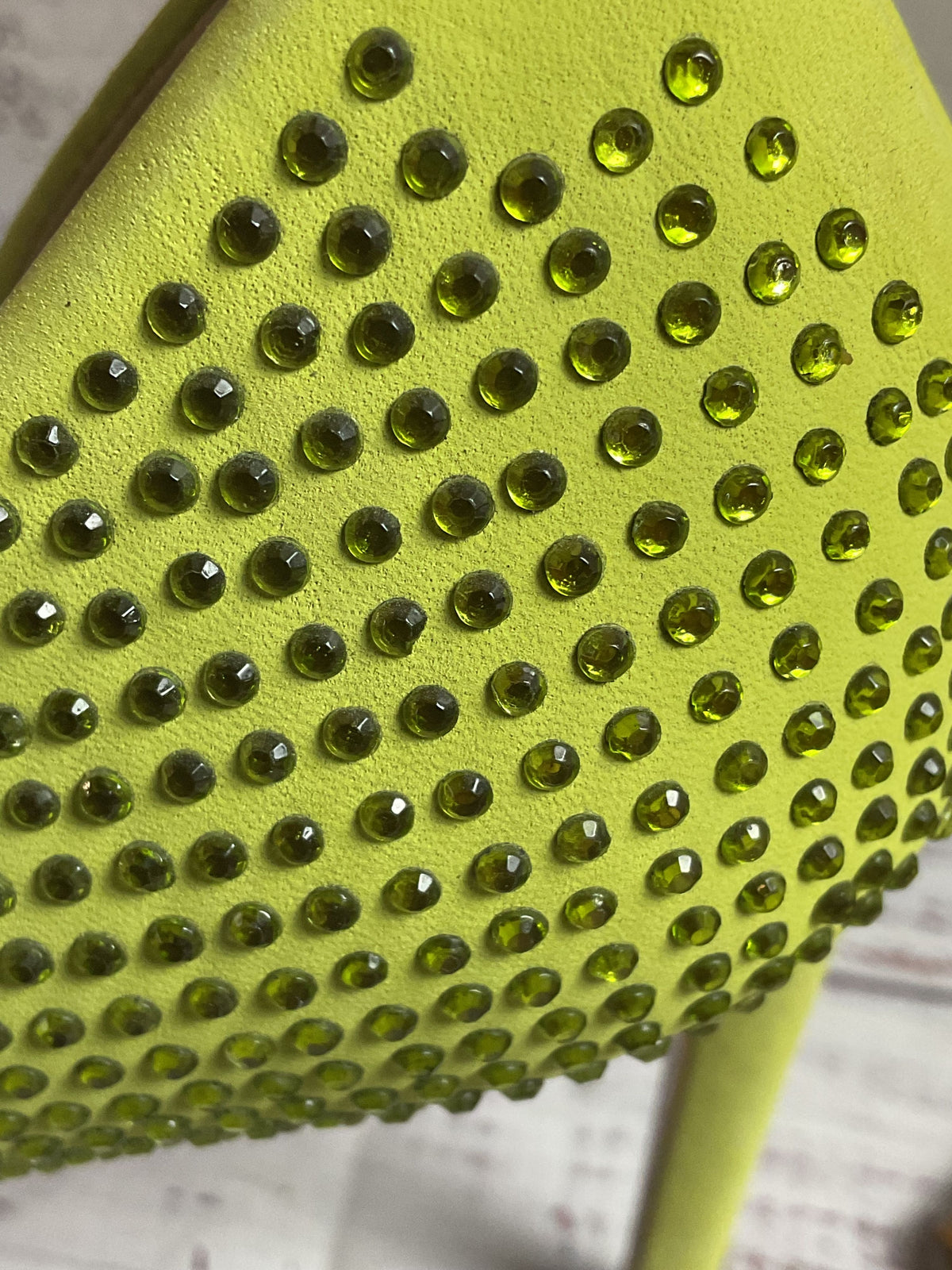 Schutz Wild Lime Pump Rhinestone Heel Women 6B