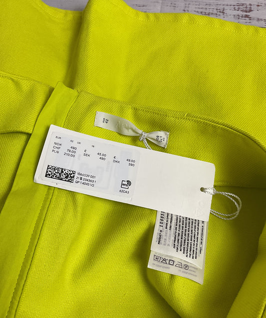 ARK Neon Yellow Zip- Up Skirt NWT Women's - Size 42