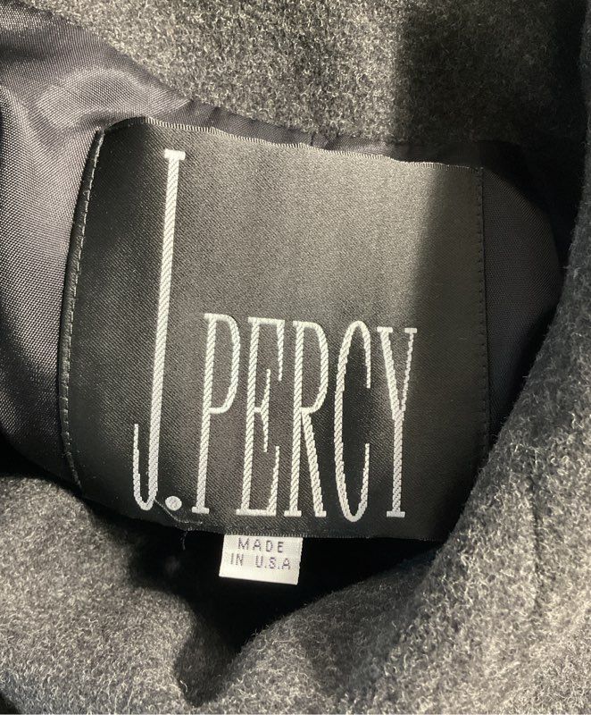 Vintage J. Percy Women's Dark Gray 100% Wool Coat Size 14