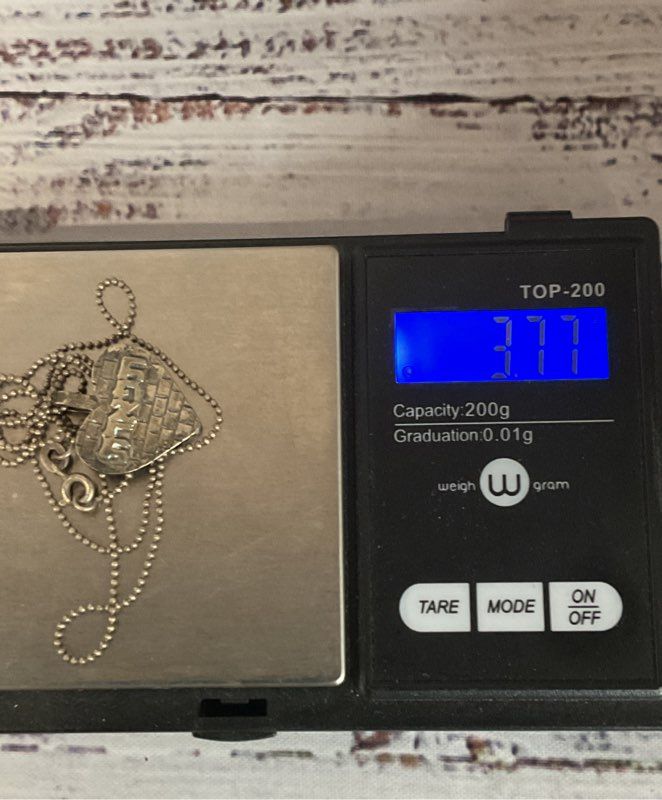 Sterling Silver 925 Vintage Judaica Hebrew Pendant Chain Necklace
