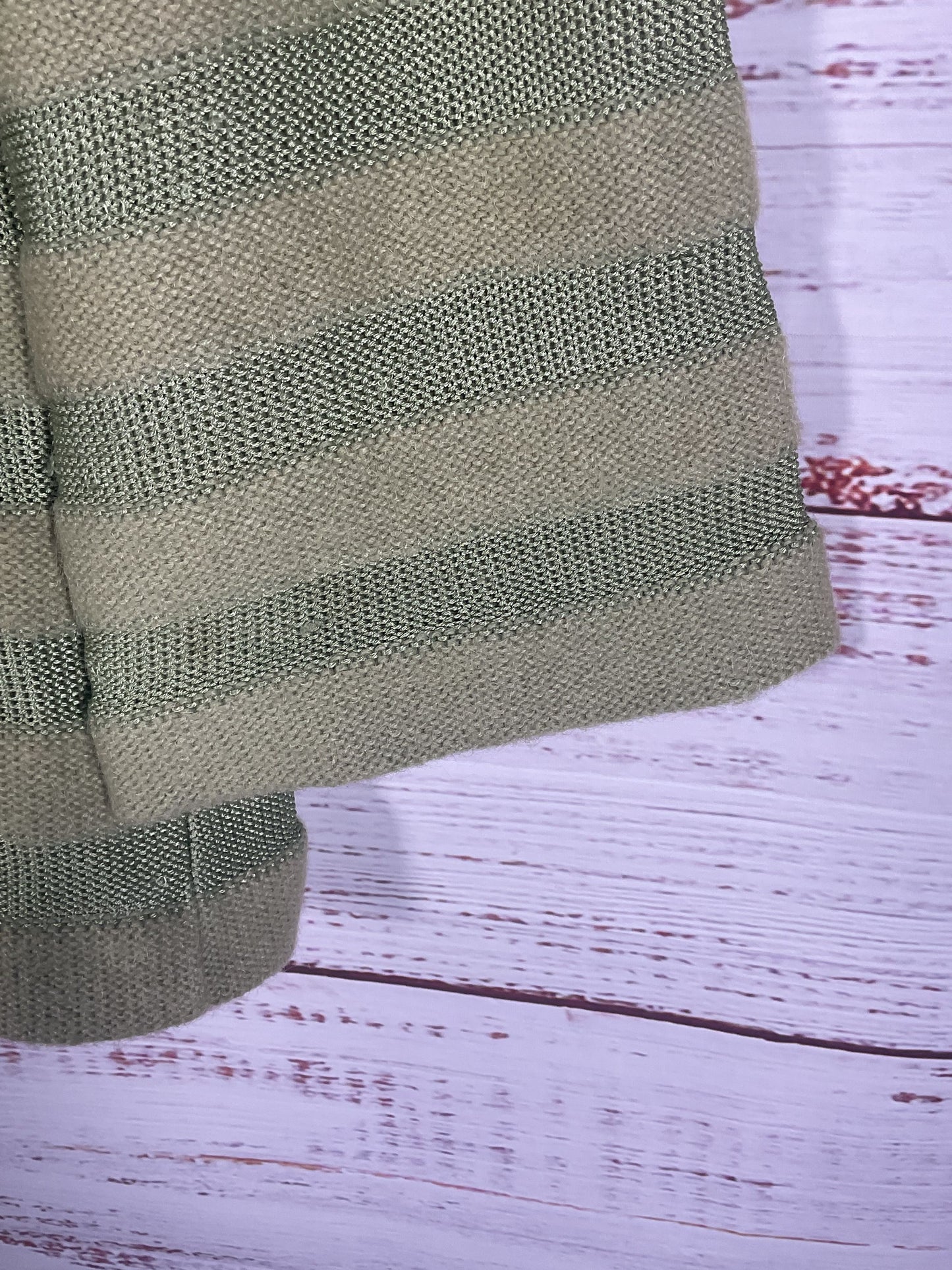 Marchesa di Gresy I.Magnin & Co Green Open Front Striped Cardigan - Size 8
