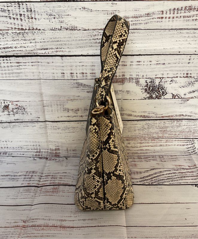NWT Women's Isabelle Snake Print Vegan Handbag With Shoulder Crossbody Strap