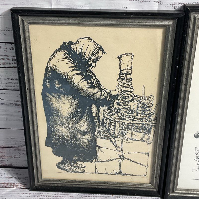 Set of 2 Seymour Rosenthal Judaica Lithographs w/ Unknown Signature, Framed