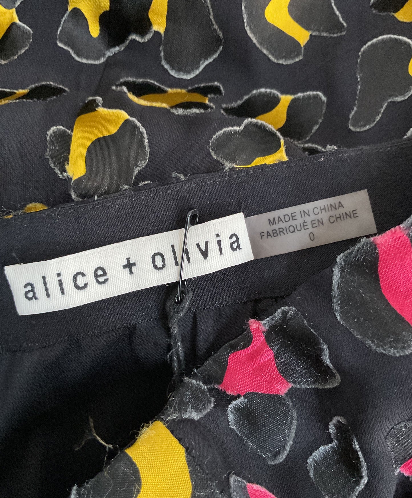 Alice + Olivia Janessa Multi-Color Cheetah Print High Slit Skirt Size 0