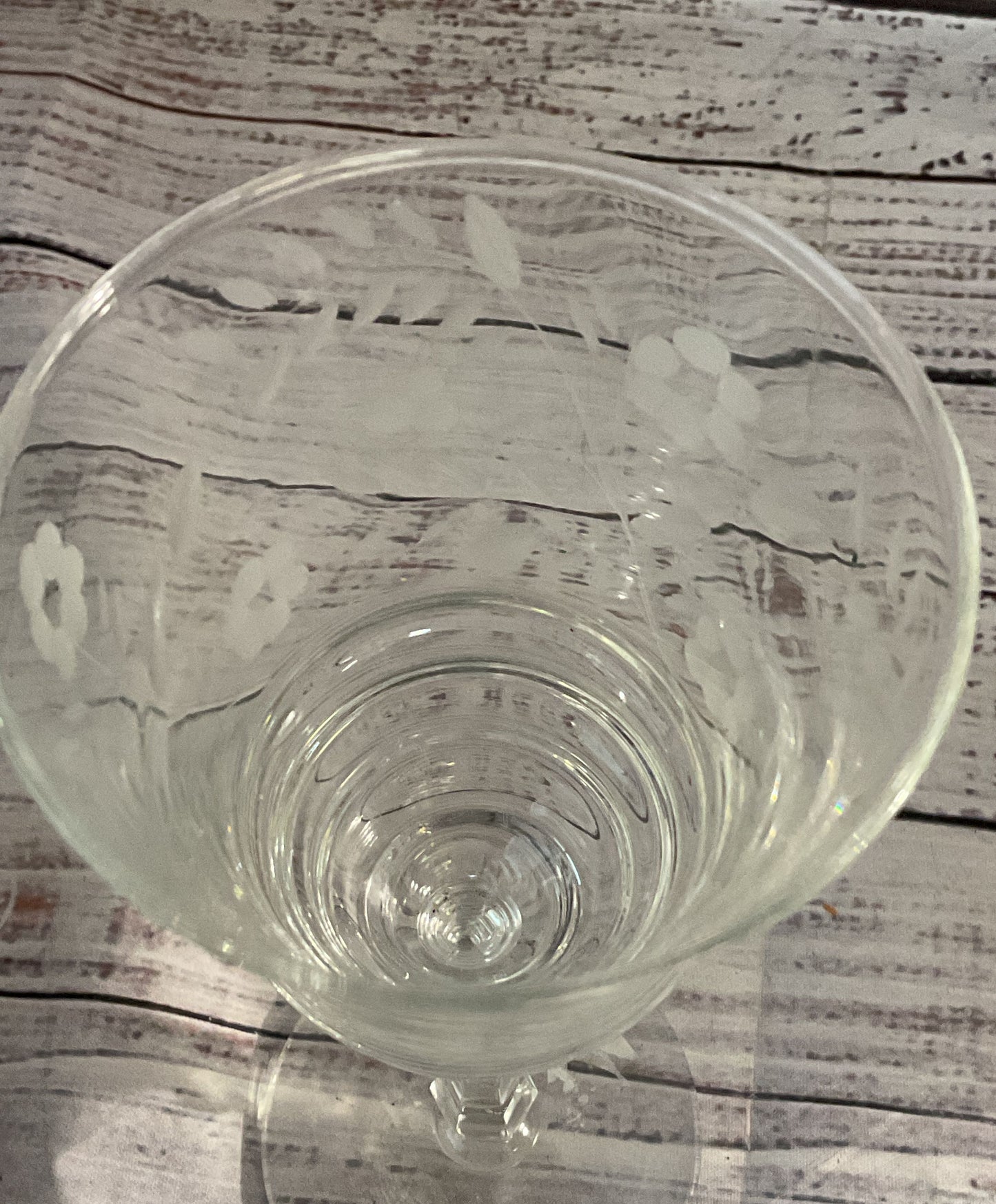 Libbey Rock Vintage Etched Sharpe Glass Goblets Lot of 4