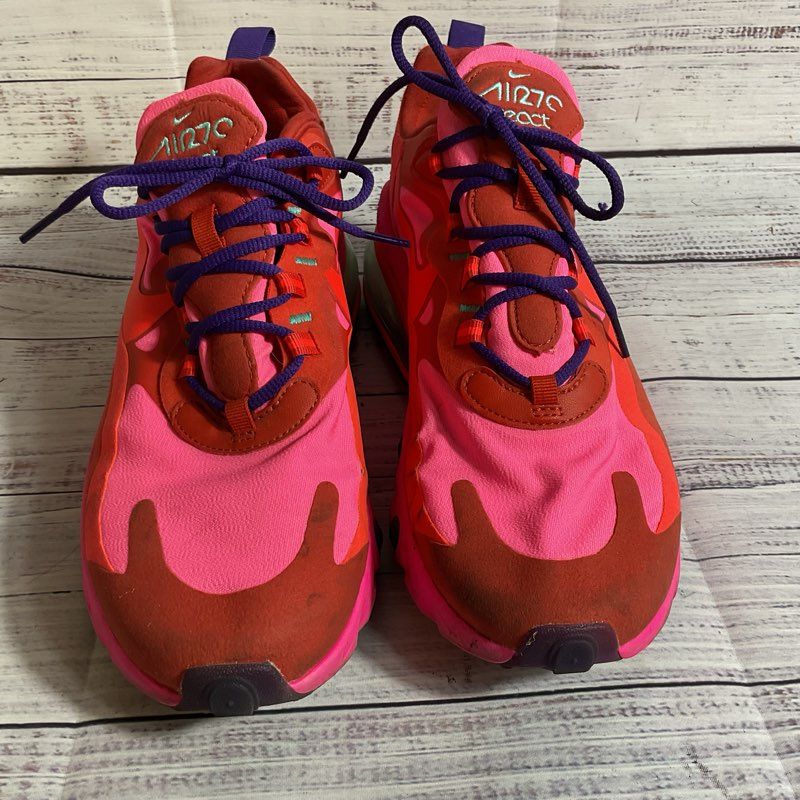 NIKE Air Max 270 React AT6174-600 Mystic Red Pink Blast Women's Shoes- SZ 9.5