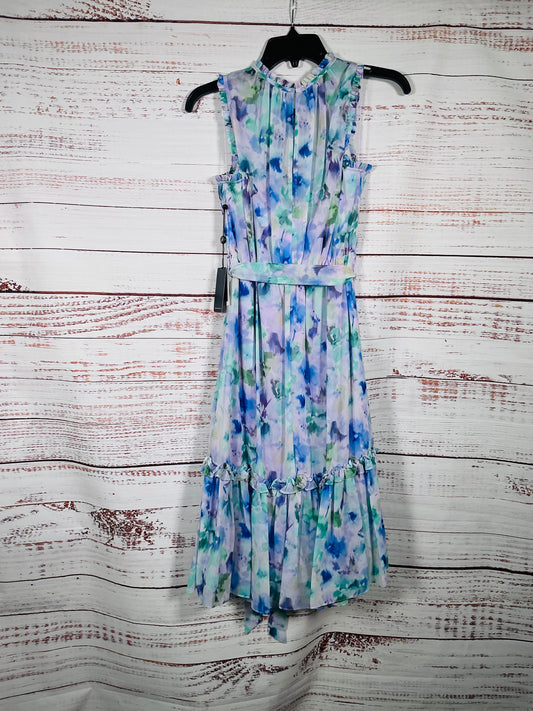 Adrianna Papell Blue Floral Sleeveless Dress