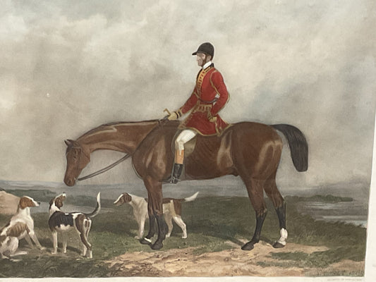 VTG./ANTIQUE Colored Engraving by Edward Hacker "Charles On The Traverser"