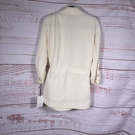 W By Worth White Ivory Belted Blazer Coat - Size L New W/ Tags